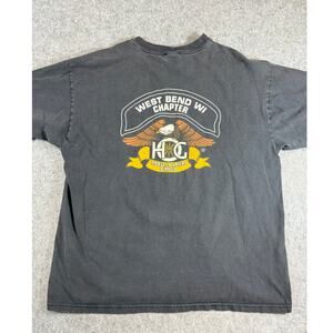 VTG Harley Davidson HOG Shirt Mens Black West Bend Motorcycle Biker Tee XL